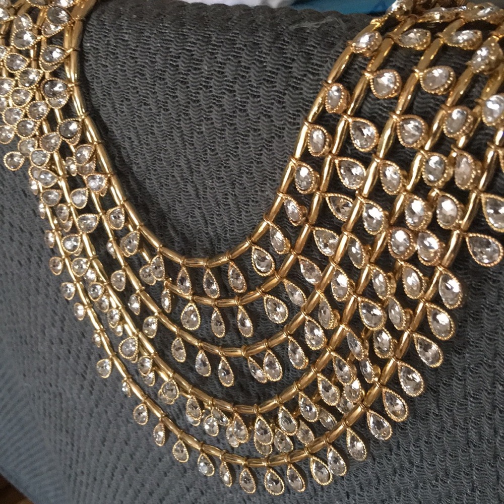 Multi-chain gold and crystal necklace Bebe
